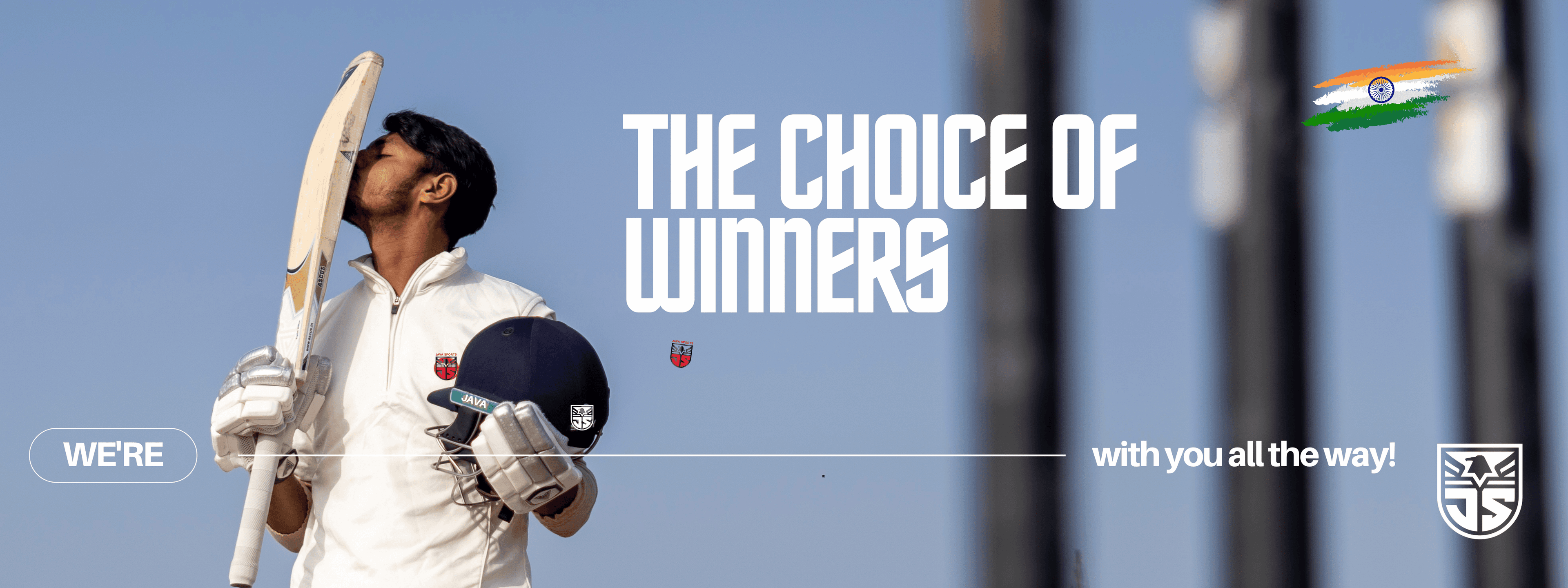 Professional cricket player in action with Java Sports gear